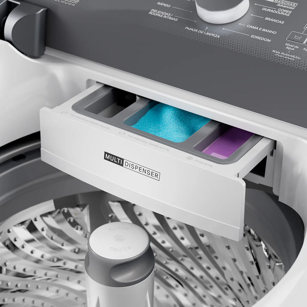 Máquina de Lavar Brastemp Cesto do Inox 14kg Branca Com Smart Sensor Branca