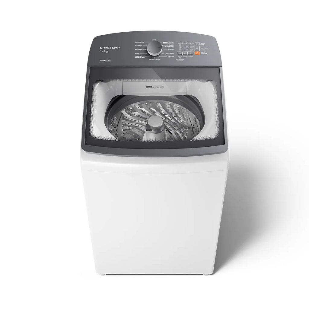 Máquina de Lavar Brastemp Cesto do Inox 14kg Branca Com Smart Sensor Branca