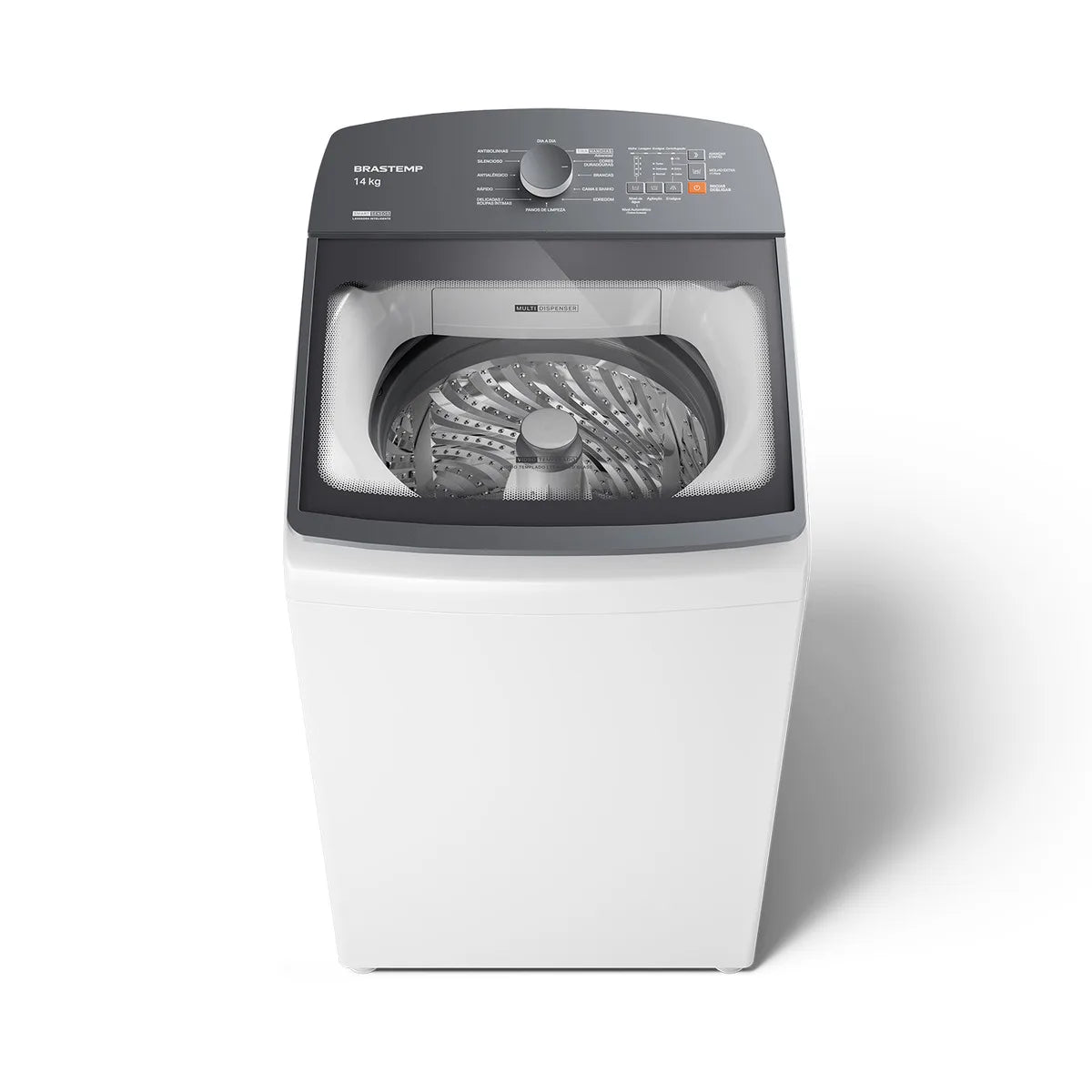 Máquina de Lavar Brastemp Cesto do Inox 14kg Branca Com Smart Sensor Branca
