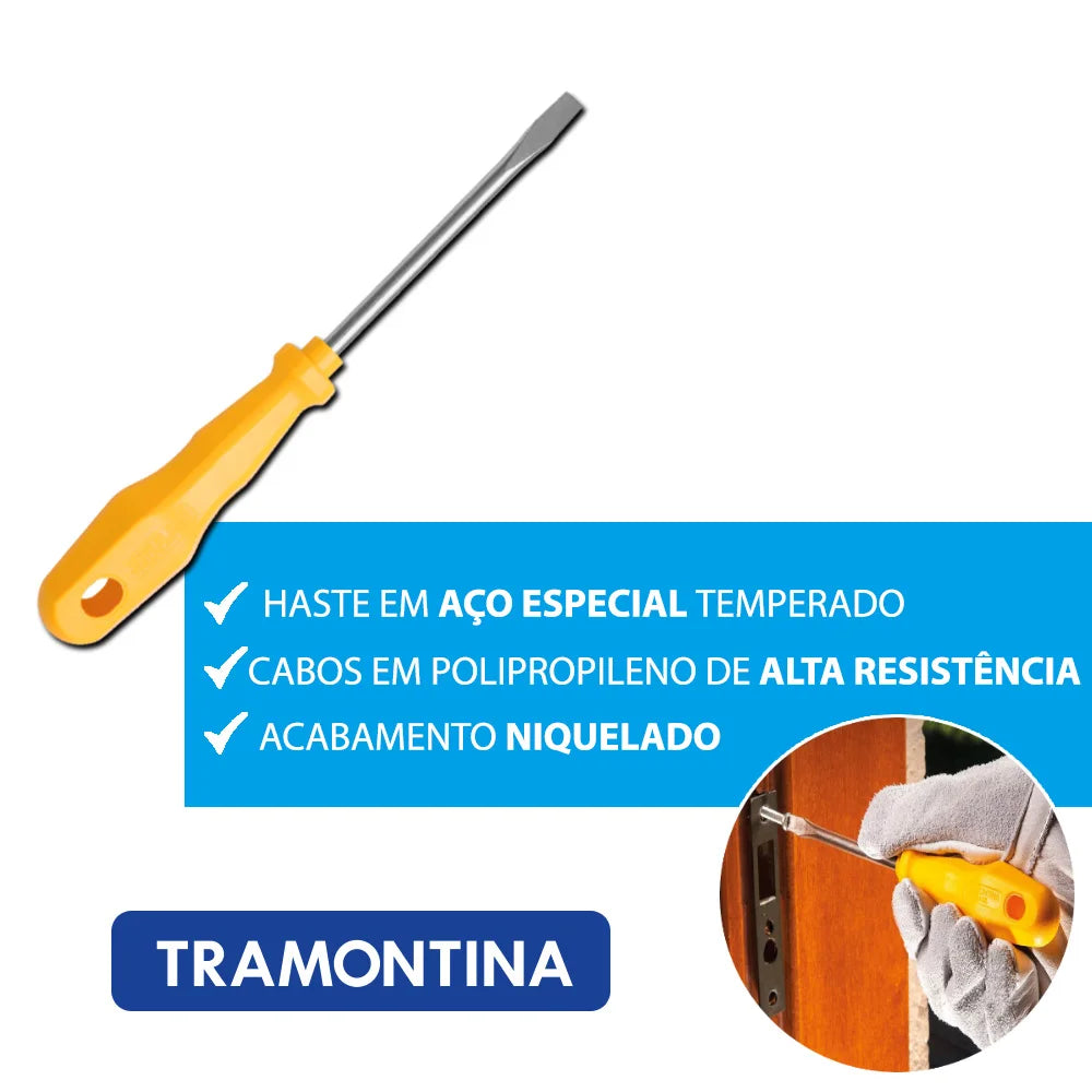 Jogo Kit De Chave De Fenda Phillips Cruzada 6 Peças Tramontina Profissional