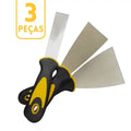 Kit Espátula de Aço Polido Profissional Multiuso Para Massa Gesso e Outros