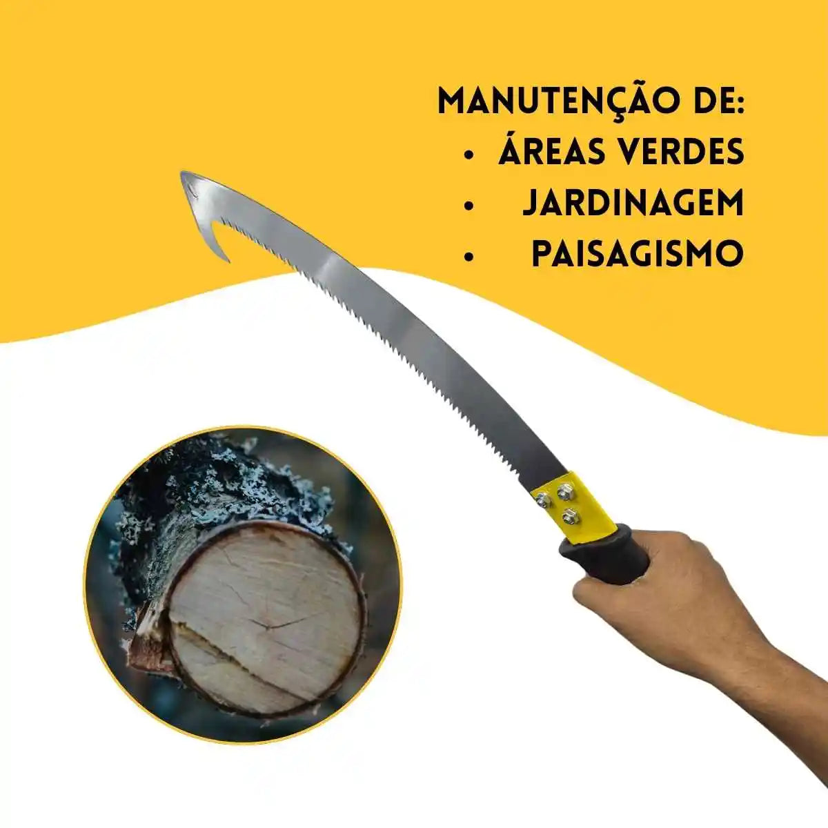 Serrote De Poda Galhos Com Serra Curva 53cm Aço
