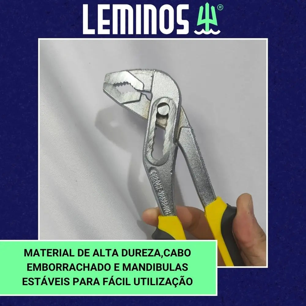 Alicate Bomba D'agua Bico Papagaio Niquelado Cano Ajustável Reforçado Profissional 10pol