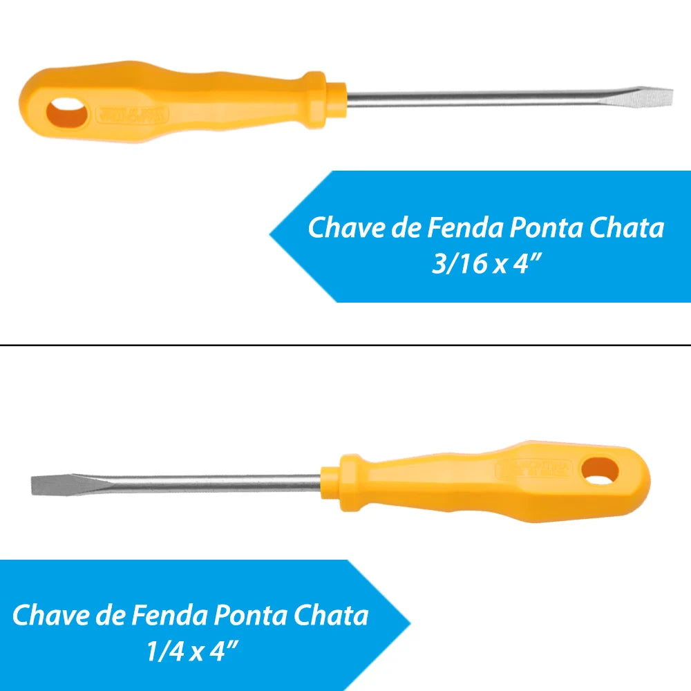Jogo Kit De Chave De Fenda Phillips Cruzada 6 Peças Tramontina Profissional